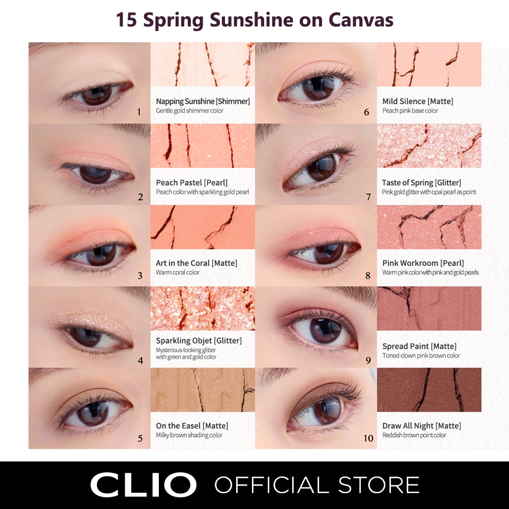 Bảng Phấn Mắt Clio 015 Spring Sunshine On Canvas